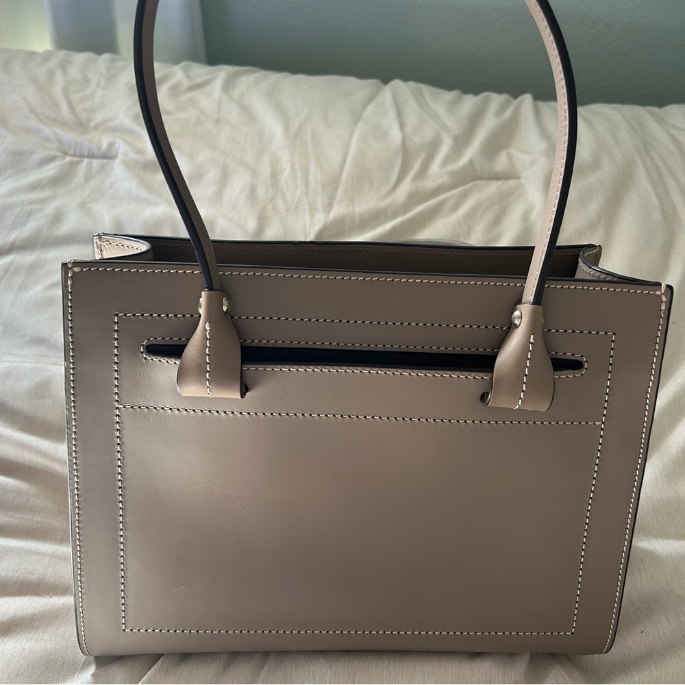 Dooney & Bourke Taupe Leather Tote Bag - Picture 3 of 4